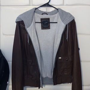 Women’s large obey leather jacket
